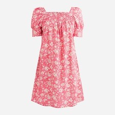 J Crew BI601 NWT Size XX-Small Summery Smocked Dress in Pink Tossed Floral Print