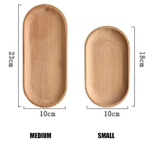 Mini Wooden Oval Tray for Jewelry Key Coin Dessert Cup Small Cheese Plate - Picture 7 of 9
