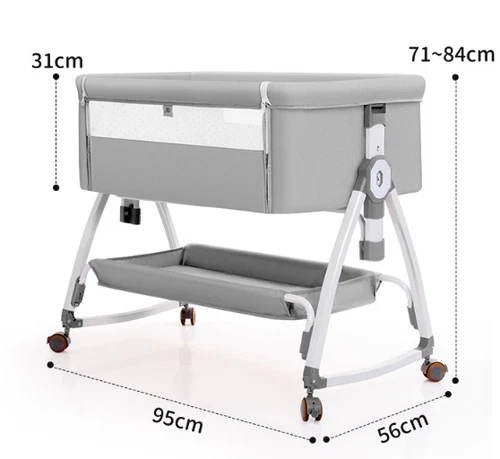 3 in1 Beistellbett Baby Reisebett Babybett Höhenverstellbar Kinderbett Bassinet - Bild 7 von 32