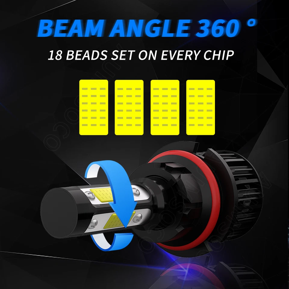 Faros LED 4 Lados + Bombillas Antiniebla Xenón Blanco Para Mazda B2500 1997 1998 Foto 4 de 4