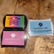 lot of 3 Stamp Ink Pads Color Box Permanent Ink All New Hampton Color Box Tro