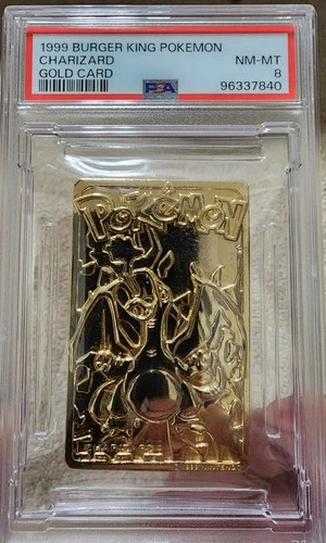 1999 Burger King Pokémon Charizard PSA 8 Cracked Sleeve holder