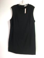 Banana Republic Womens XXL Mini Sheath Dress Black Ponte Sleeveless Mock NEW