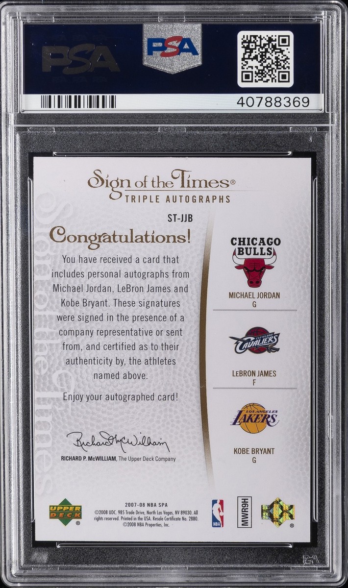 2007-08 SP Authentic - Sign of the Times Triple LeBron James, Kobe
