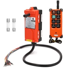 Wireless Crane Remote Control,  8-Button Transmitter + 1x Receiver, 12V-72V
