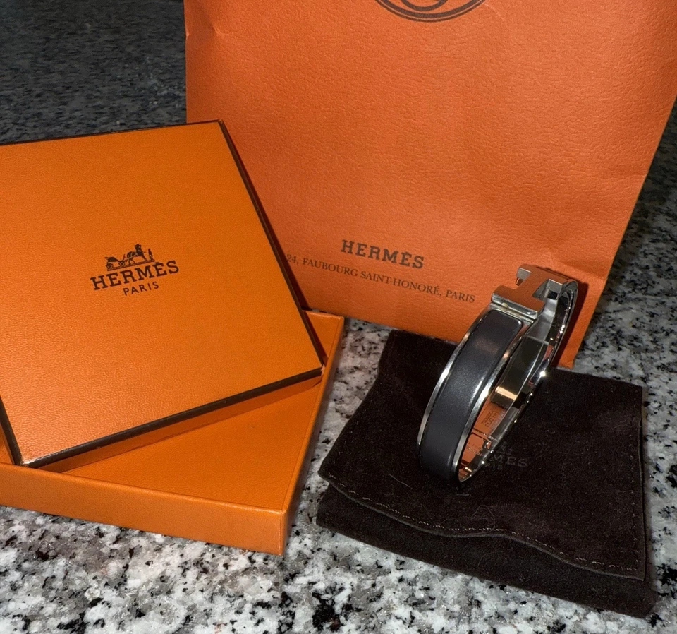 Pulsera Hombre Hermes Clic HH - Talla T5 - Negro Noir Mat P Foto 4 de 4