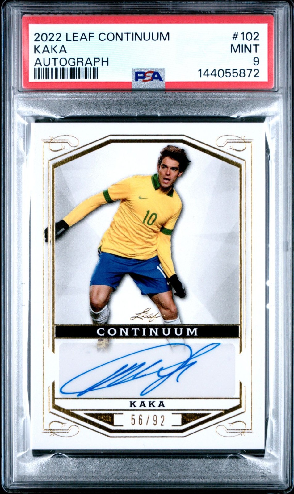 2022 Leaf Continuum AUTO /92 Kaka #102 PSA 9 Mint!