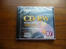 1 Memorex CD-RW High Speed 650 MB-74 min, rewrite speed 8x~10X disc, sealed NEW