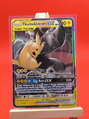 Pikachu & Zekrom Tag Team GX 33/181 Team Up Ultra Rare Pokemon