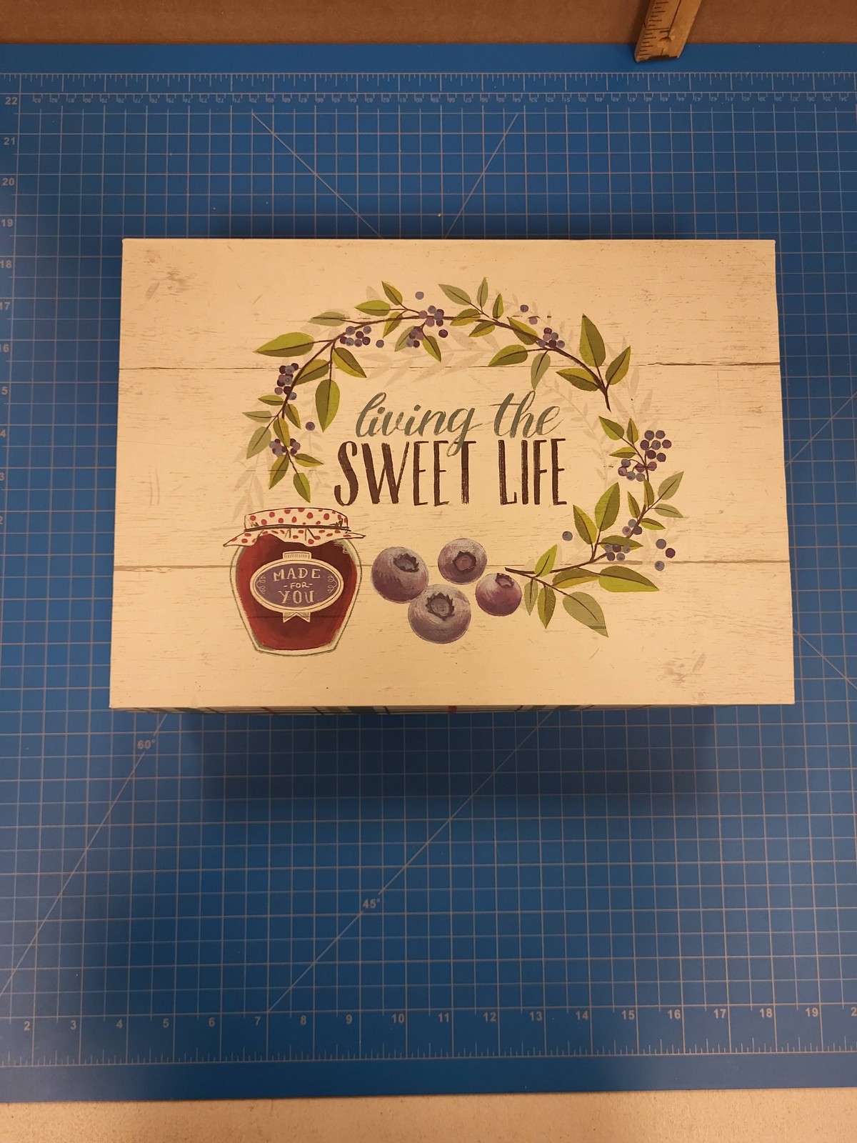 Sweet Life Decorative Box Wood Look Design Storage Container Home Decor 12.5x9x4