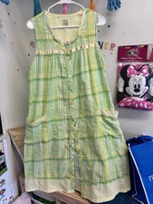 Cottagecore Prairie Nightgown Green Plaid Lace Trim Vtg Inspired Sleepwear 8/10