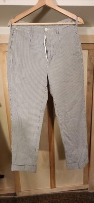 Engineered Garments Navy Striped Seersuckers Andover Pants Size 28, Made in USA
