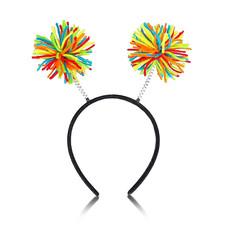 Rainbow Pom Pom Headband Head Bopper Gay Pride Day Hair Hoop Pom Party Headbands