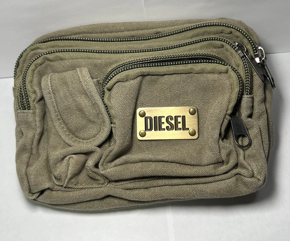 Riñonera vintage Diesel Genes Bollo Cinturón Bolso Cintura Verde Ejército Grunge Punk Foto 2 de 3