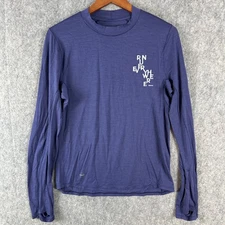 Janji Shirt Adult M Blue Repeat Merino Running Performance Tech Stretch Mens