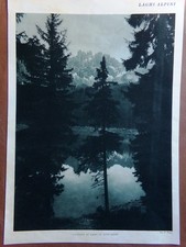 Stampa del 1927 Laghi Alpini Carezza Lago Alto Adige Dobbiaco Mezzodì Ampezzano