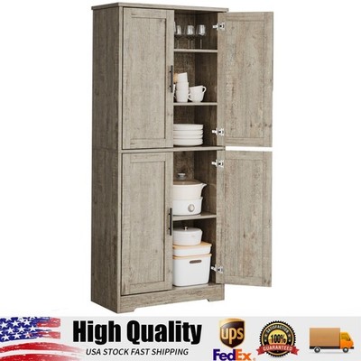 70'' Tall Kitchen Pantry Cabinet, Storage Cabinet with Doors & Adjustable Shelves