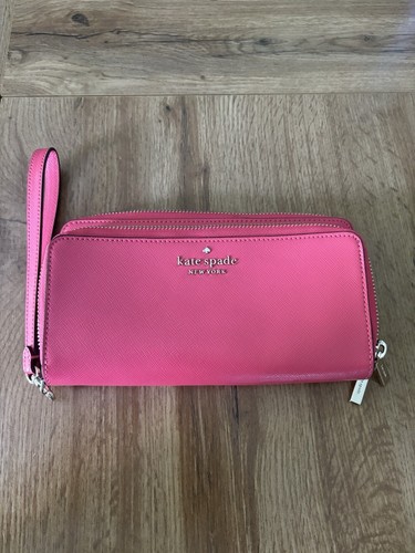 KATE SPADE Continental Accordion Wallet Red Leather New NWT New York Style