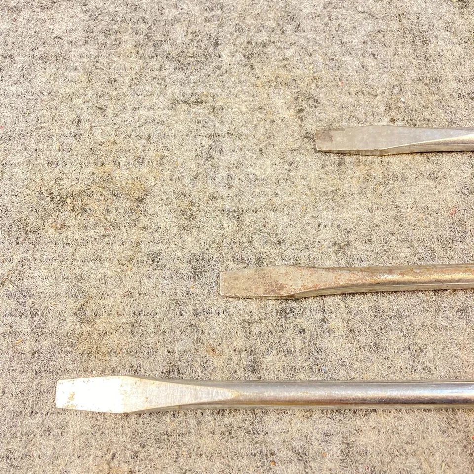 Mac Tools Screwdriver Lot 3 Pc Flat Slotted Hard Red Handle 12" 10" & 8" USA - Image 2 of 4