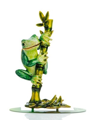 Keren Kopal Große Pop Art Handgefertigte Metallskulptur --- '' Frosch ''