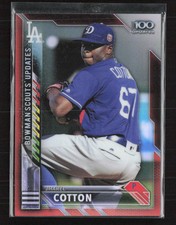 2016 Bowman Chrome #BSU-JC Jharel Cotton Scouts' Top 100 Orange /25 (JB)