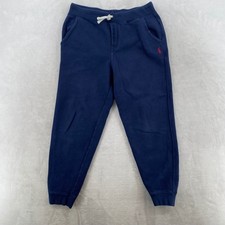 Polo Ralph Lauren Navy Blue Joggers Sweatpants Kids L/G 14-16 Red Pony Logo