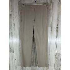 J Jill Essential Cotton Stretch Pants Size 10 32x28.5 Tan Khaki Zip Pockets