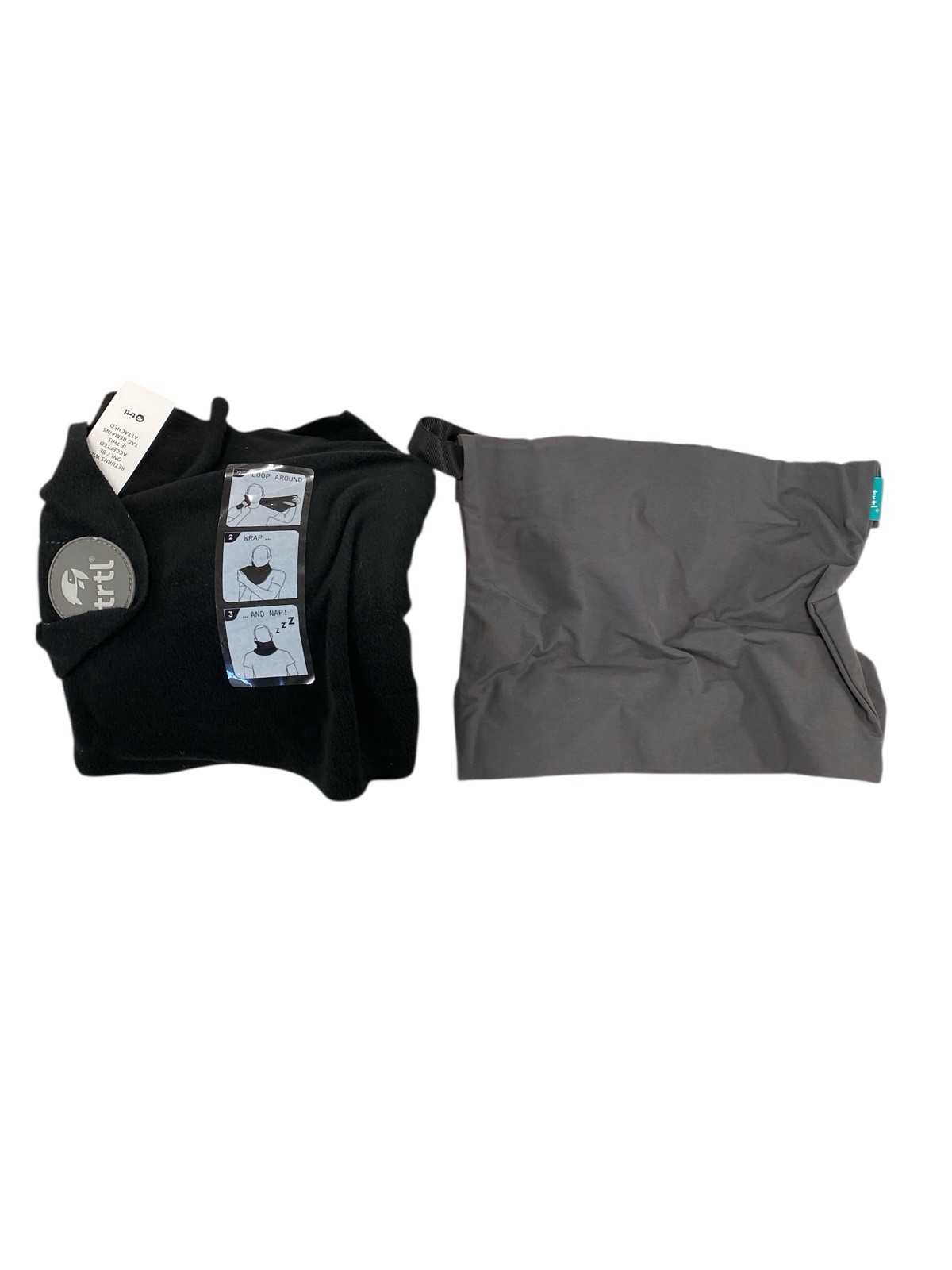 Trtl Super Soft Travel Neck Support Pillow - Black With Travel Bag