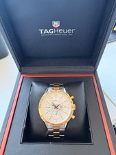 Tag Heuer Carrera Chronograph CV2050-1 42mm 18k Gold Steel Automatic Watch
