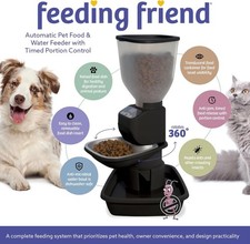2-in-1 Automatic Feeder Cat  Med/Large Dog Food Dispenser Water  Food Waterer