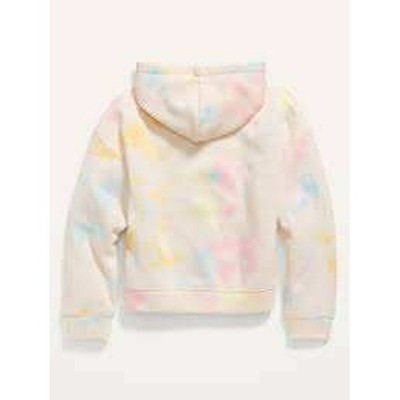Old Navy Girls Large 10-12 TieDye Pullover Hoodie Pastel Pink Blue Yellow Fleece
