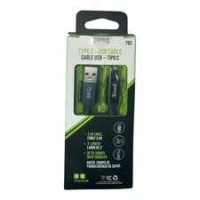 PUGS 793 USB 3.1 Type C to A Cable 3ft 10Gbps Data 3A Charge Cord