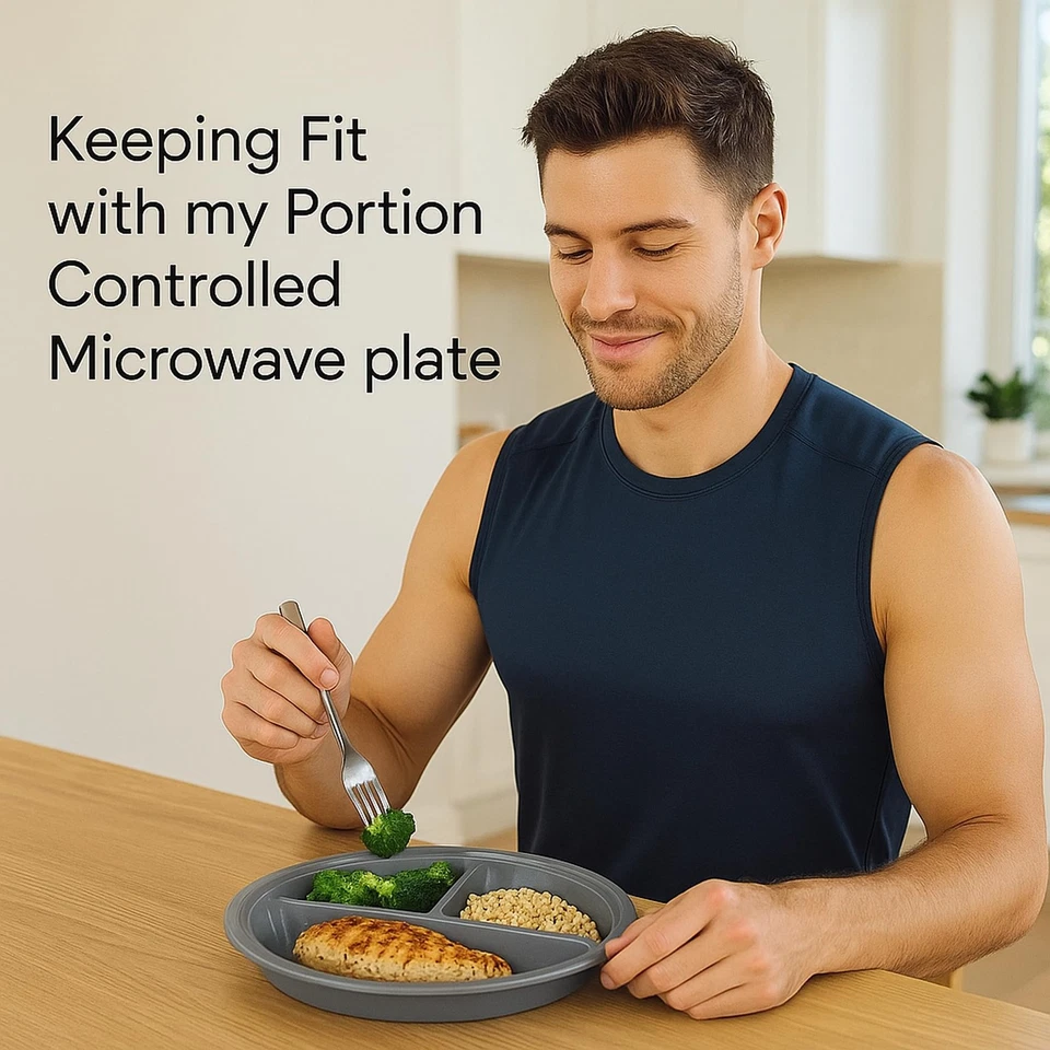 4-Pack Divided Microwave Plates with Vented Lids – BPA-Free, Stackable Meal P... - Image 3 of 4