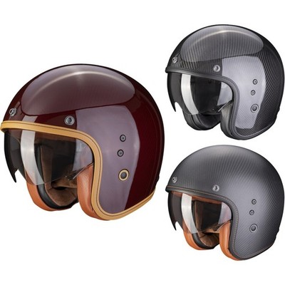 Scorpion Belfast Evo Carbon Solid Motorcycle Open Face Retro Vintage Motorbike Helmet