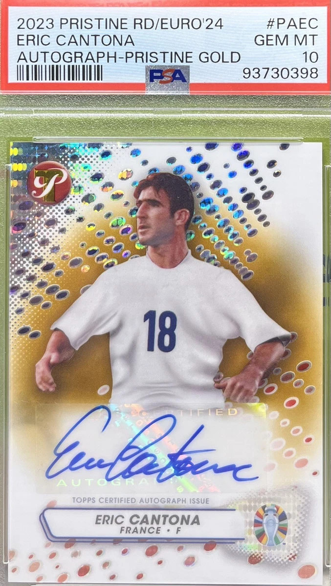 Eric Cantona Soccer Autographed Sports Trading Cards & Accessories