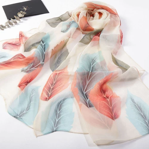 Women's Long Chiffon Scarf Elegant Lightweight Sun Protection Pashmina Shawl - Picture 5 of 50