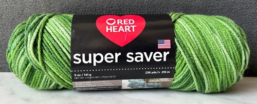 Red Heart Super Saver Ombre Acrylic Yarn - 1 Skein Color Green Tones #629