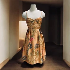 James Coviello Floral Cocktail Dress Vintage Y2K Strapless Cottagecore Midi 2