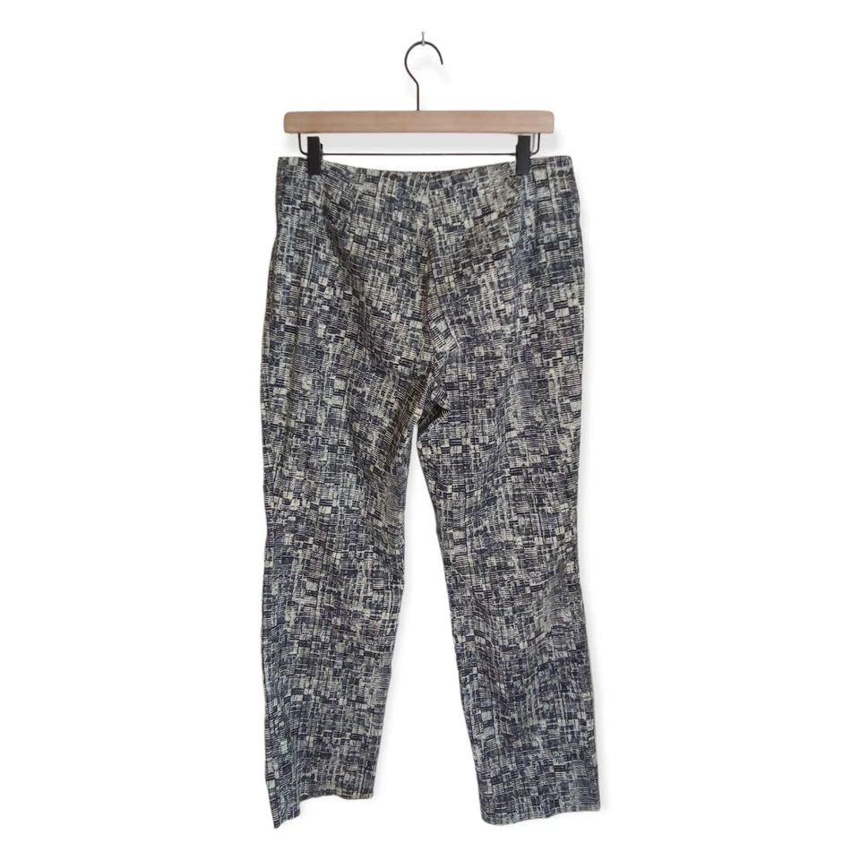 Sigrid Olsen Patterned High Waist Straight Leg Pull On Cropped Pant Size 10 - Image 3 of 4