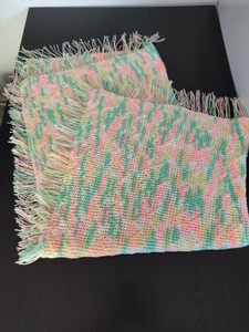 pink and green baby blanket