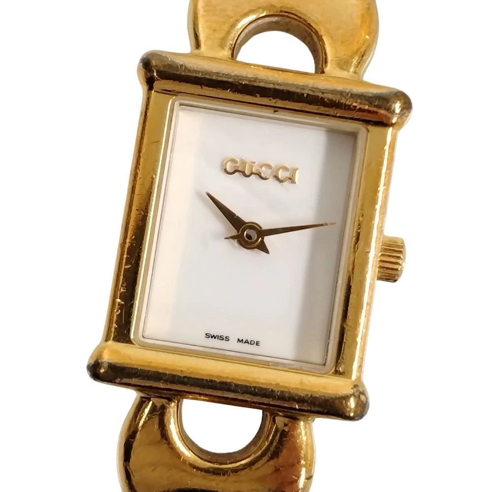 Montre Femme Vintage GUCCI 1800L Or Quartz Fonctionne Occasion Du Japon !!!