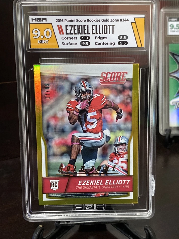 2016 Score Gold Zone Ezekiel Elliott RC /99 #344 HGA 9 Dallas Cowboys 🔥🥣Zeke - Image 3 of 4