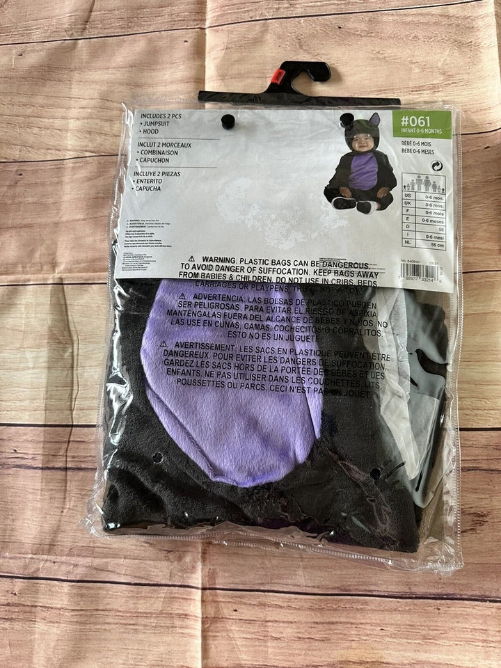 Disfraz Clásico Murciélago Bebé Niño Talla 0-6 Meses Foto 2 de 4