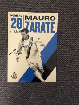 OFFICIAL POSTCARD F.C INTER 2011-12 - ZARATE cm.10X15 CARDBOARD