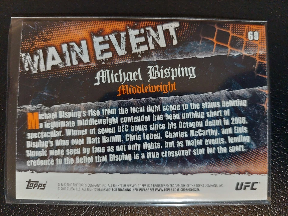 Michael Bisping #60 2010 UFC Main Event Thick Gold Parallel - Image 2 of 2