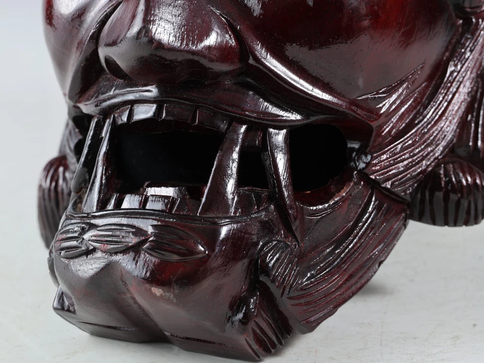 Máscara Noh de Madera Antigua Japonesa -Ogro- 30cm Placa Tsushima Producto Raro Foto 4 de 4