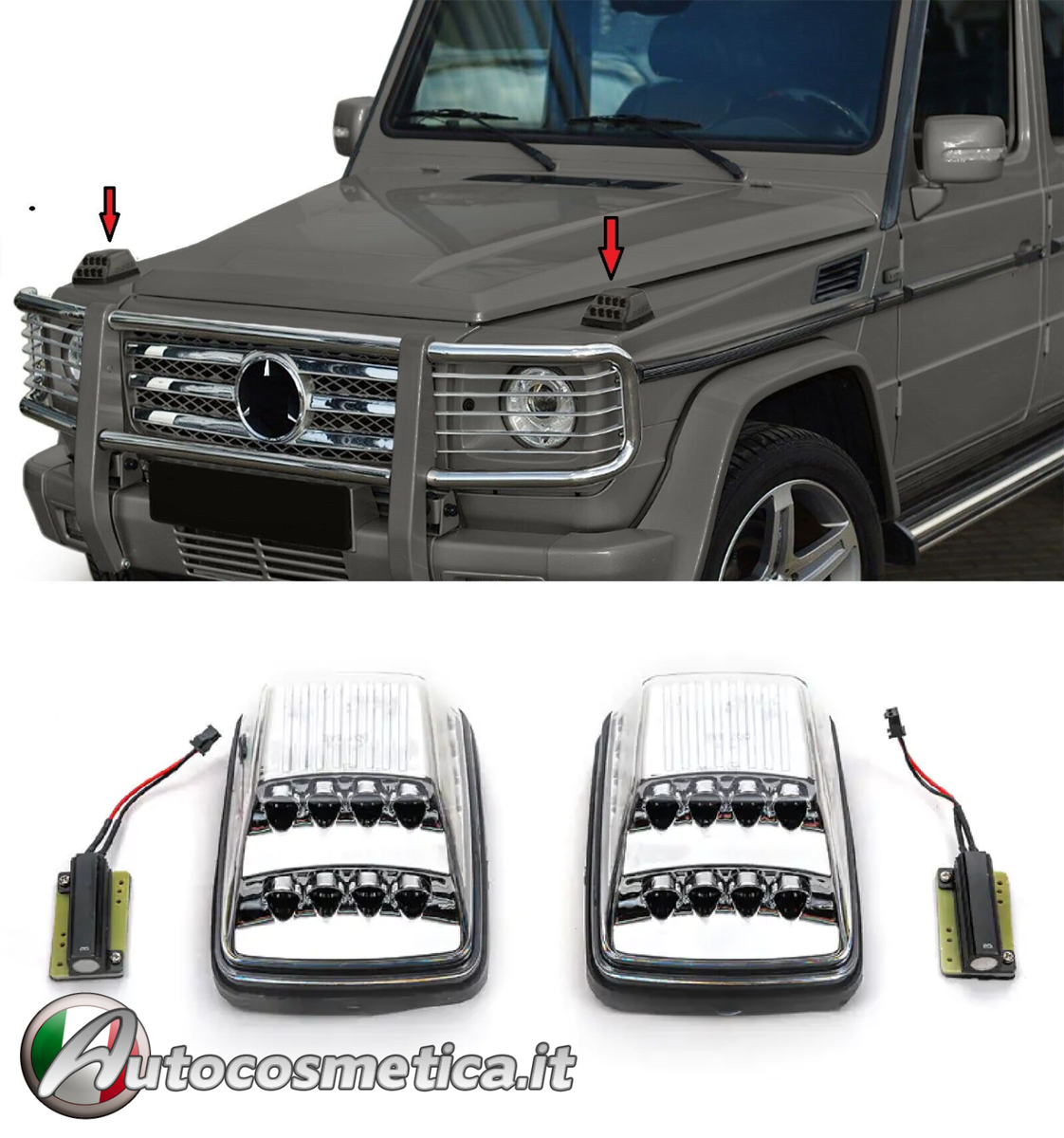 Frecce Dinamiche A Scorrimento Per Mercedes Classe C W204 / S204 E Viano / Vito W639: Indicatori Laterali Fumo Con Luce Ambra