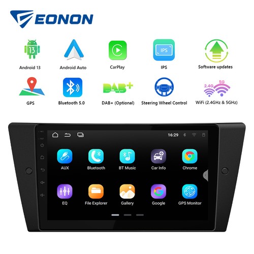 For BMW 3 Series E90 E91 E92 E93 9" Android 13 GPS Car Stereo Radio CarPlay WiFi