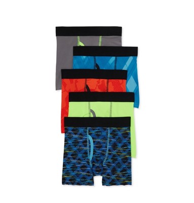 Athletic Works Boys Performance Boxer Briefs Underwear 5 Pack Size L  NEW