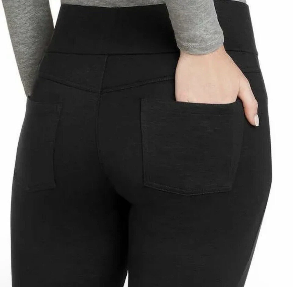Matty M | High Waist Pull On Slub Skinny Leggings | Color: Black | Size: S - Image 3 of 3